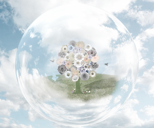 artistic trees and butterflies