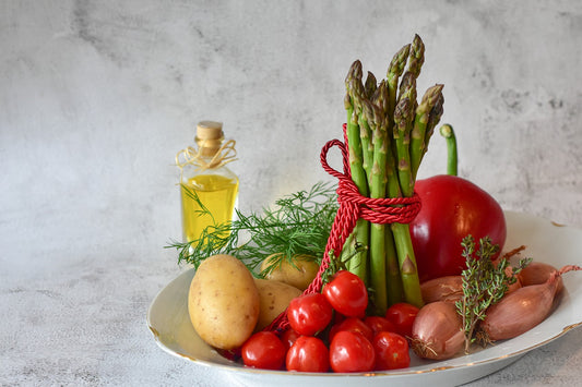 Garlic Butter Chicken Bites with Lemon Asparagus