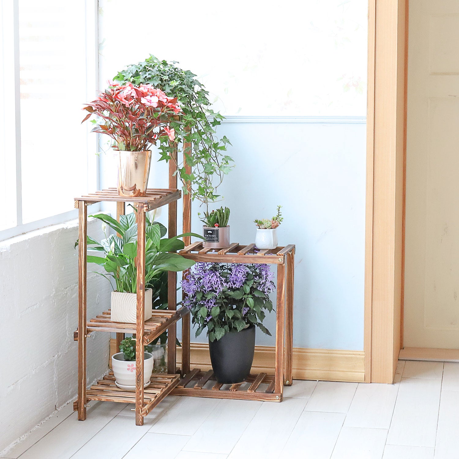 5 Tier Wooden Plant Stand - Lifestyle Bravo