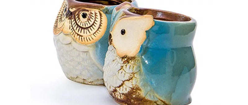 Mini Owl & Bird Ceramic Planters - Lifestyle Bravo