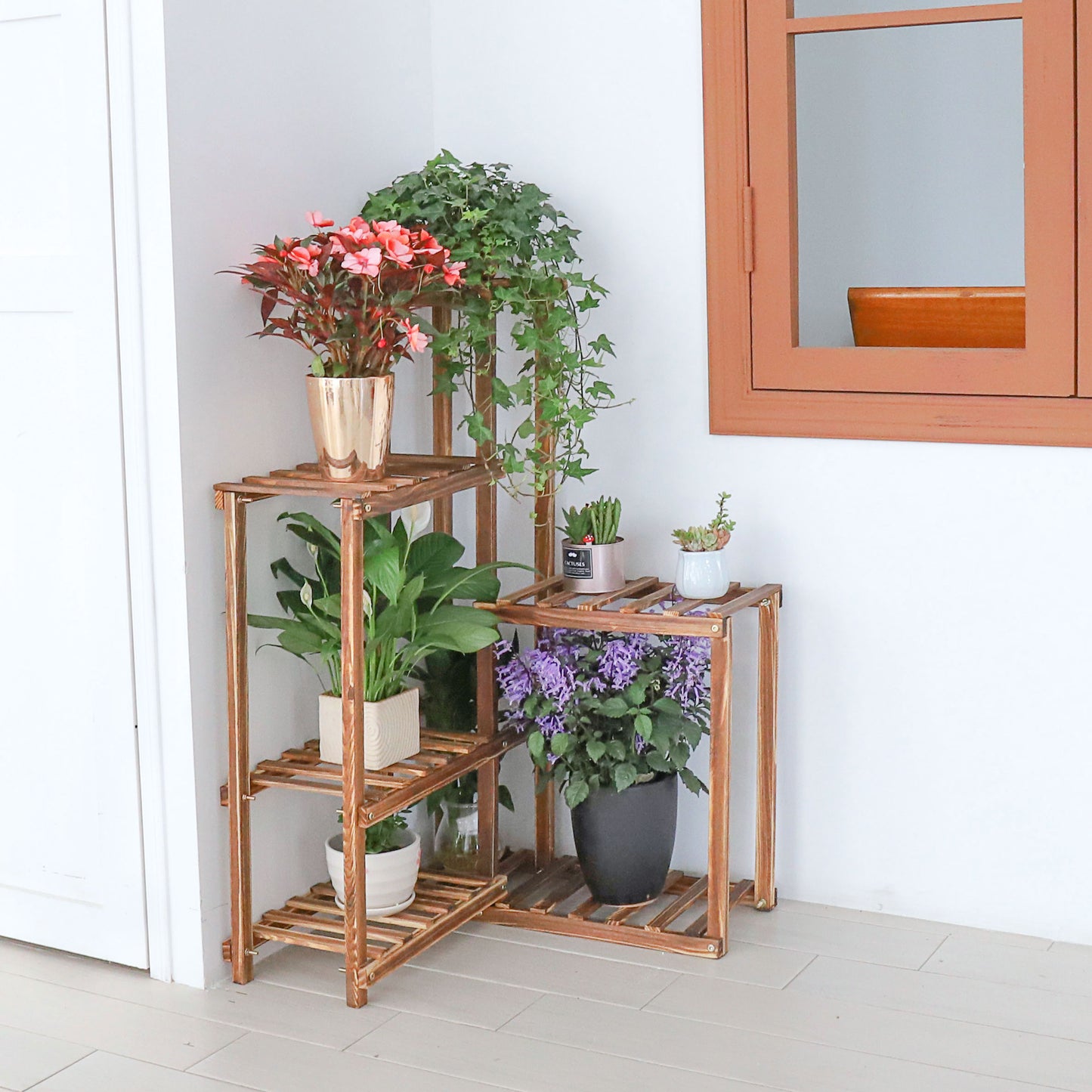 5 Tier Wooden Plant Stand - Lifestyle Bravo
