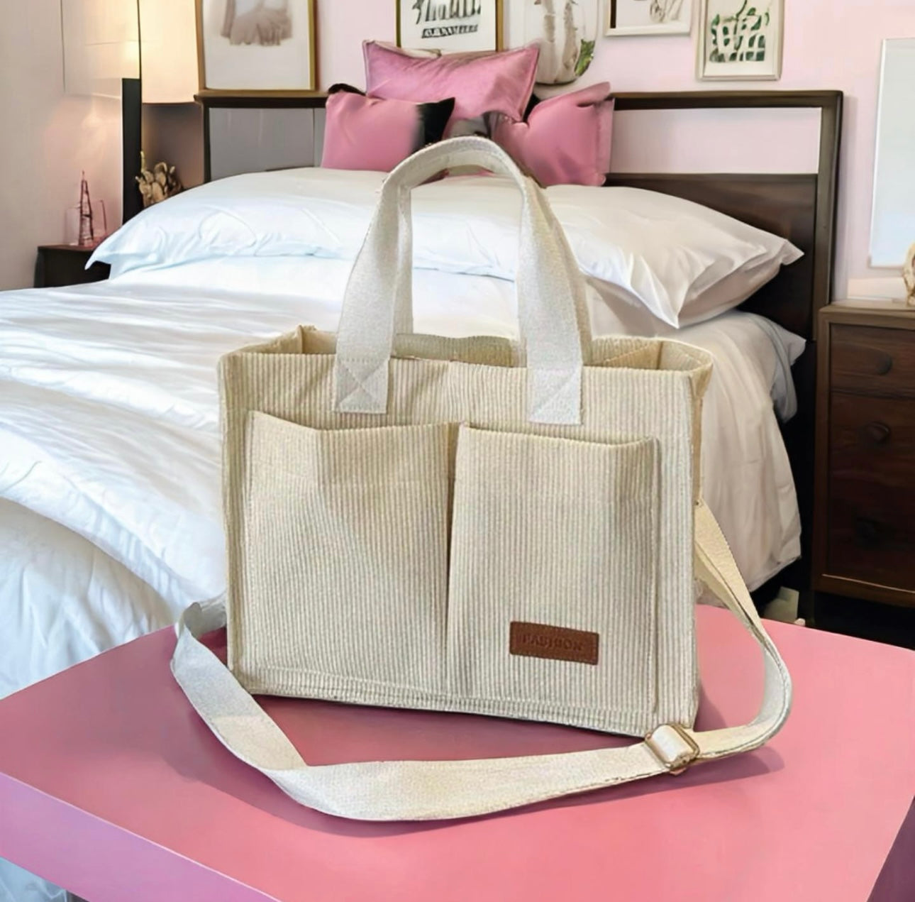 Beige Tote bag