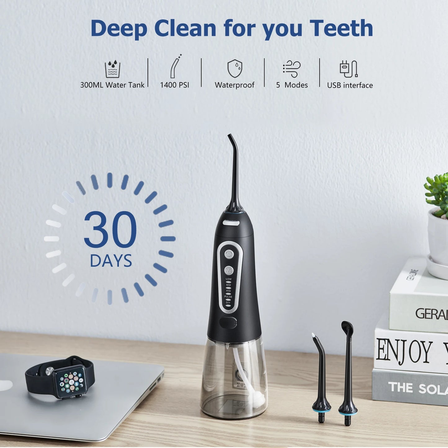 Teeth Cleaner Rechargeable Cordless Plus Water Flosser