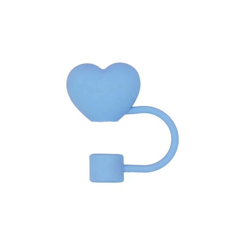 6 Pcs Heart-shaped Straw Toppers