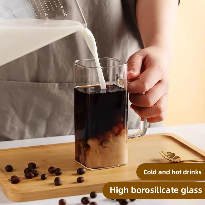 Glass Cup With Lid and Straw
