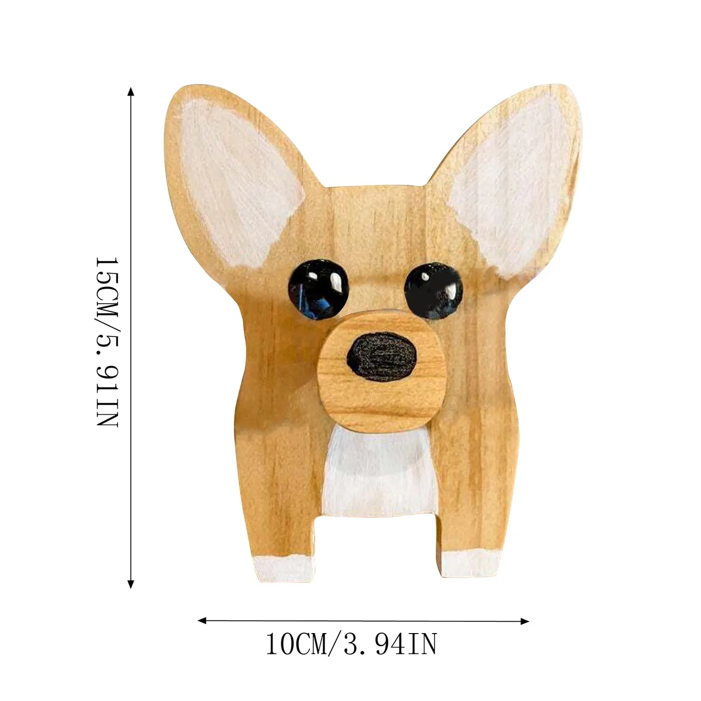 Small Wooden Puppy Eyeglasses Holder