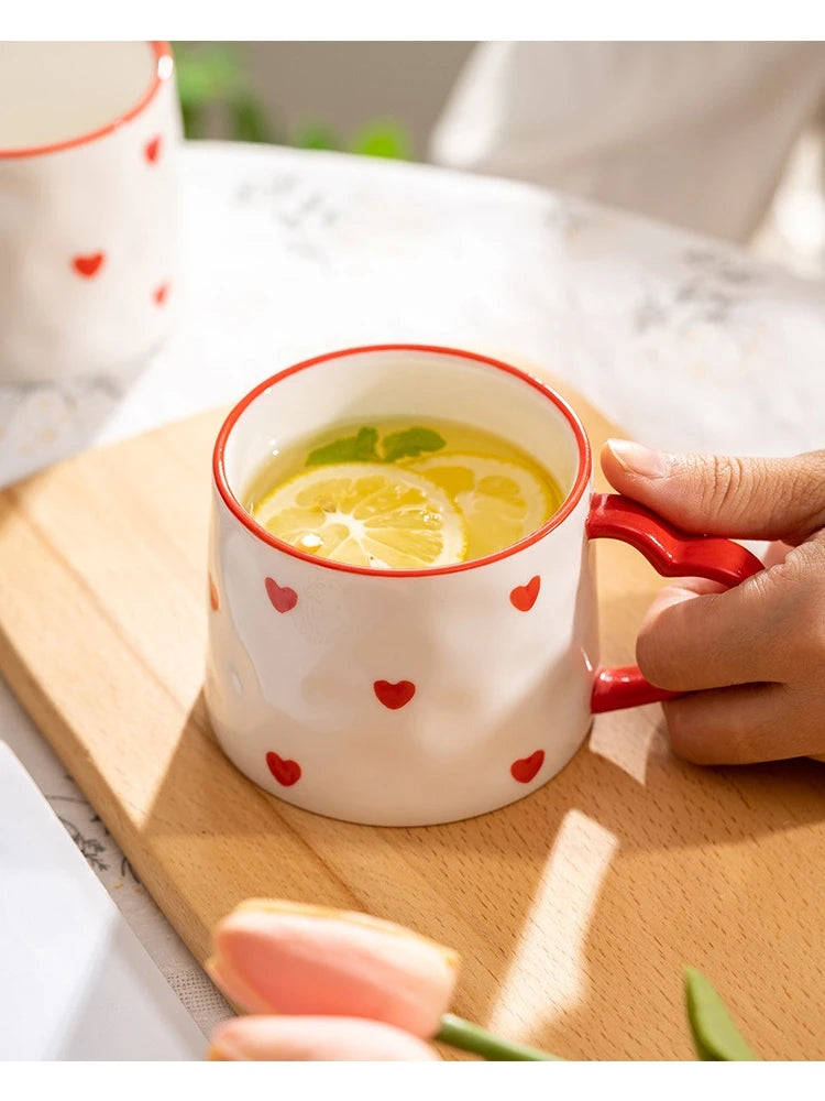 Love Handle Ceramic Hearts Cup