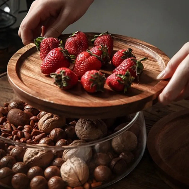 Glass Container with Wooden Lid - Lifestyle Bravo