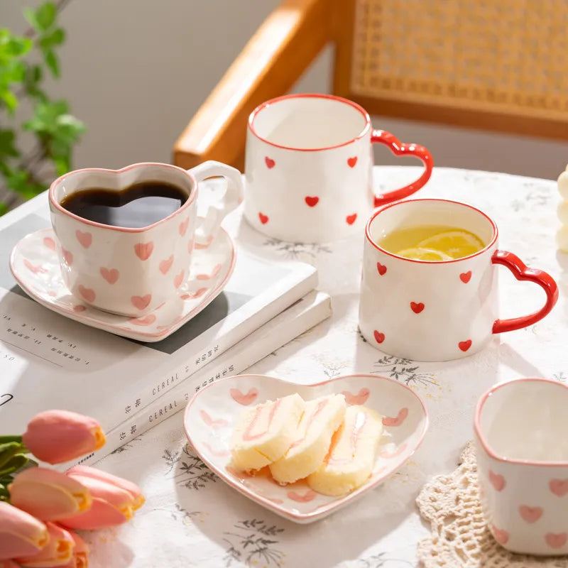 Love Handle Ceramic Hearts Cup