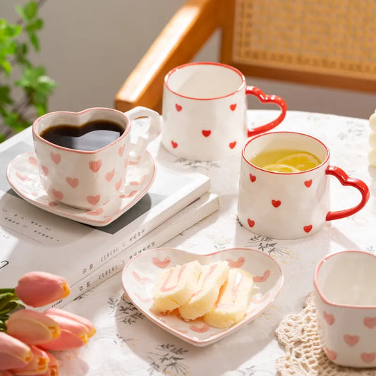 Love Handle Ceramic Hearts Cup