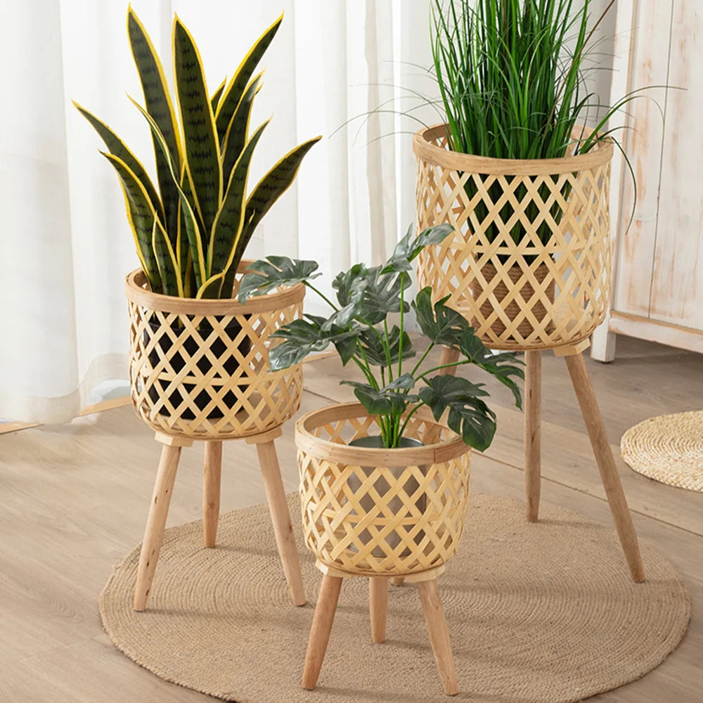 Woven Flower Pot Stand - Lifestyle Bravo