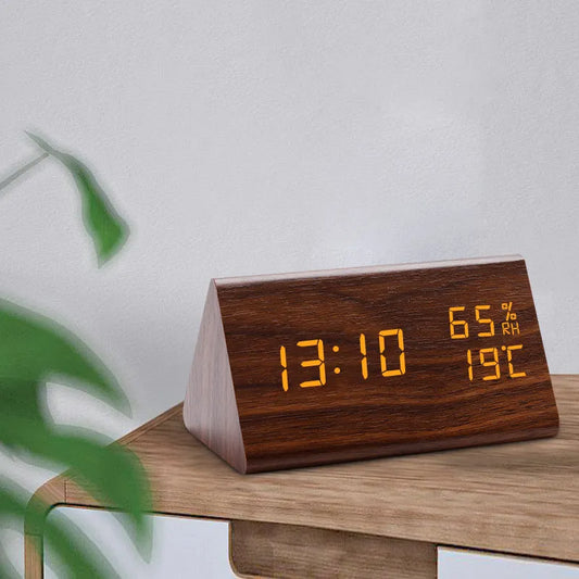 Wood LED Desk Clock