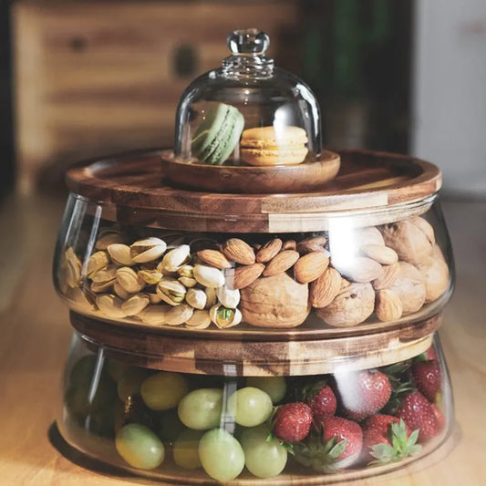Glass Container with Wooden Lid - Lifestyle Bravo