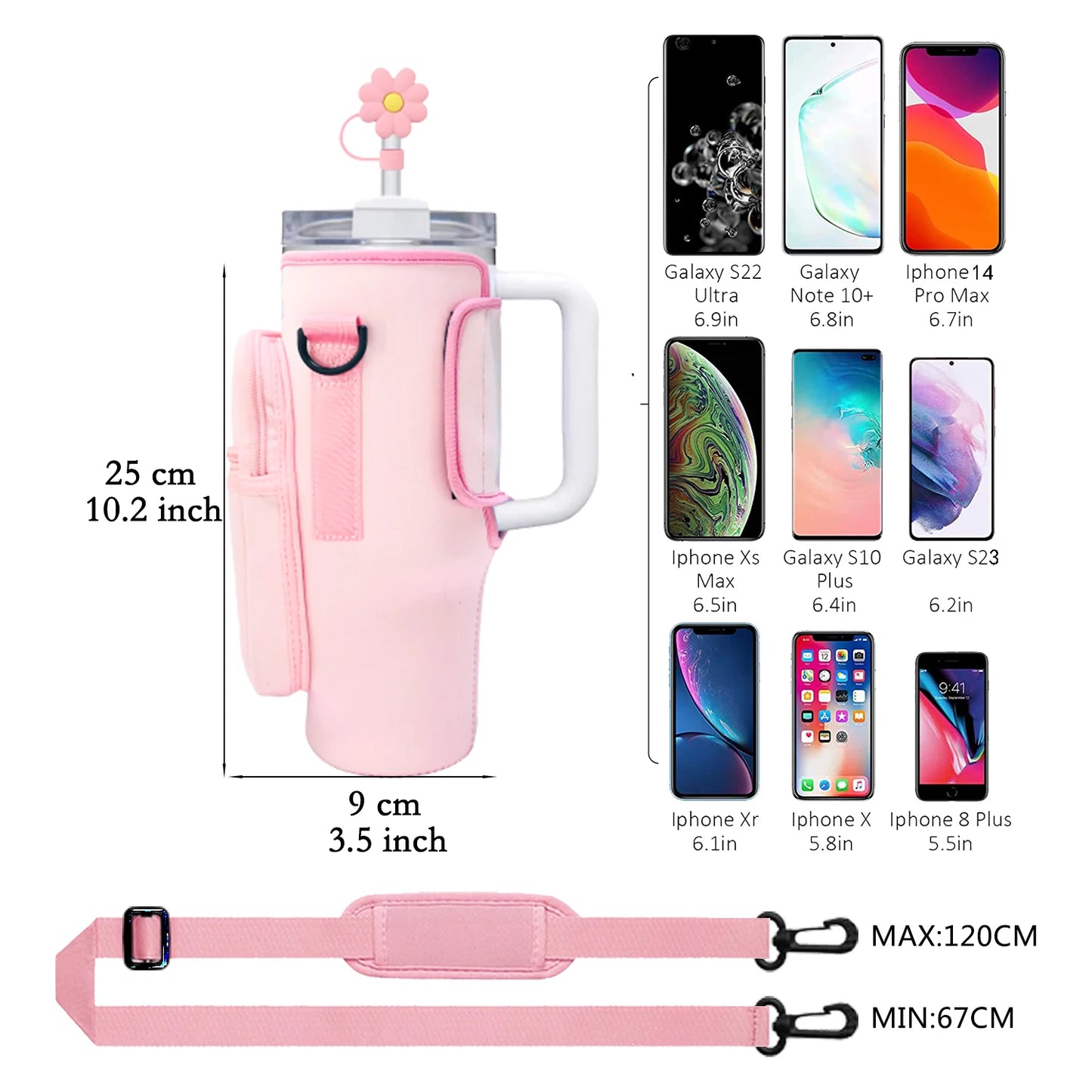 Adjustable Holder Bag Cover for Stanley 40oz Tumbler - Lifestyle Bravo