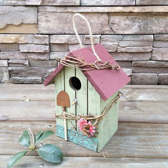 Hand-Painted Wooden Birdhouse - Lifestyle Bravo