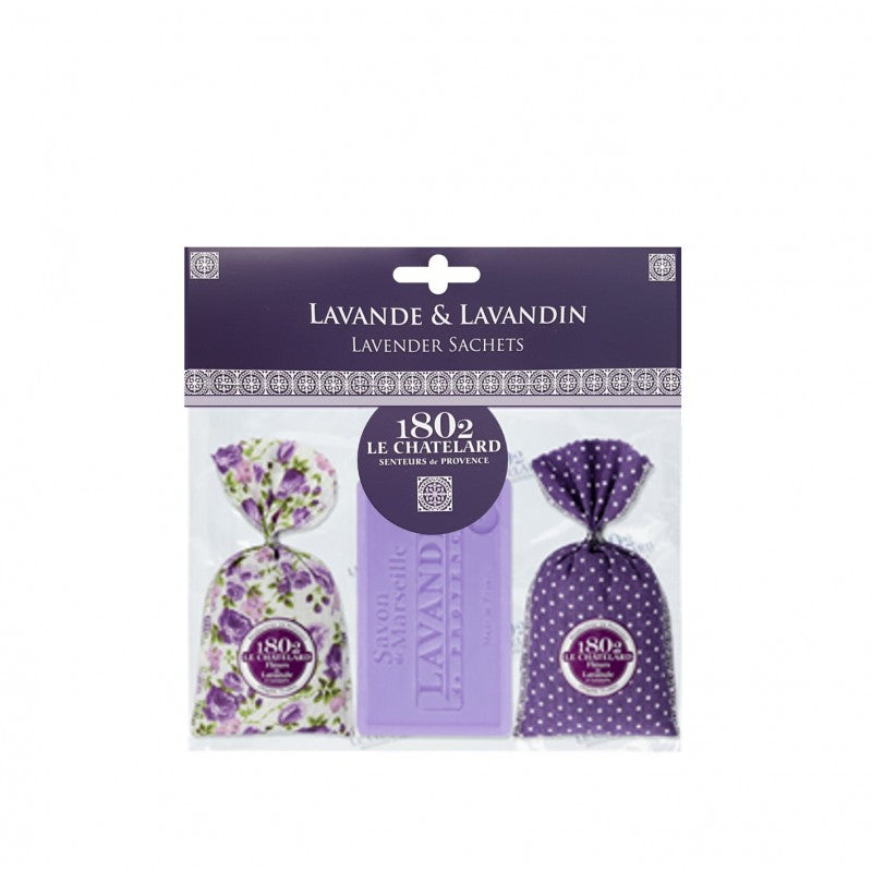 2 Lavender Sachet Bags & Premium Lavender Soap