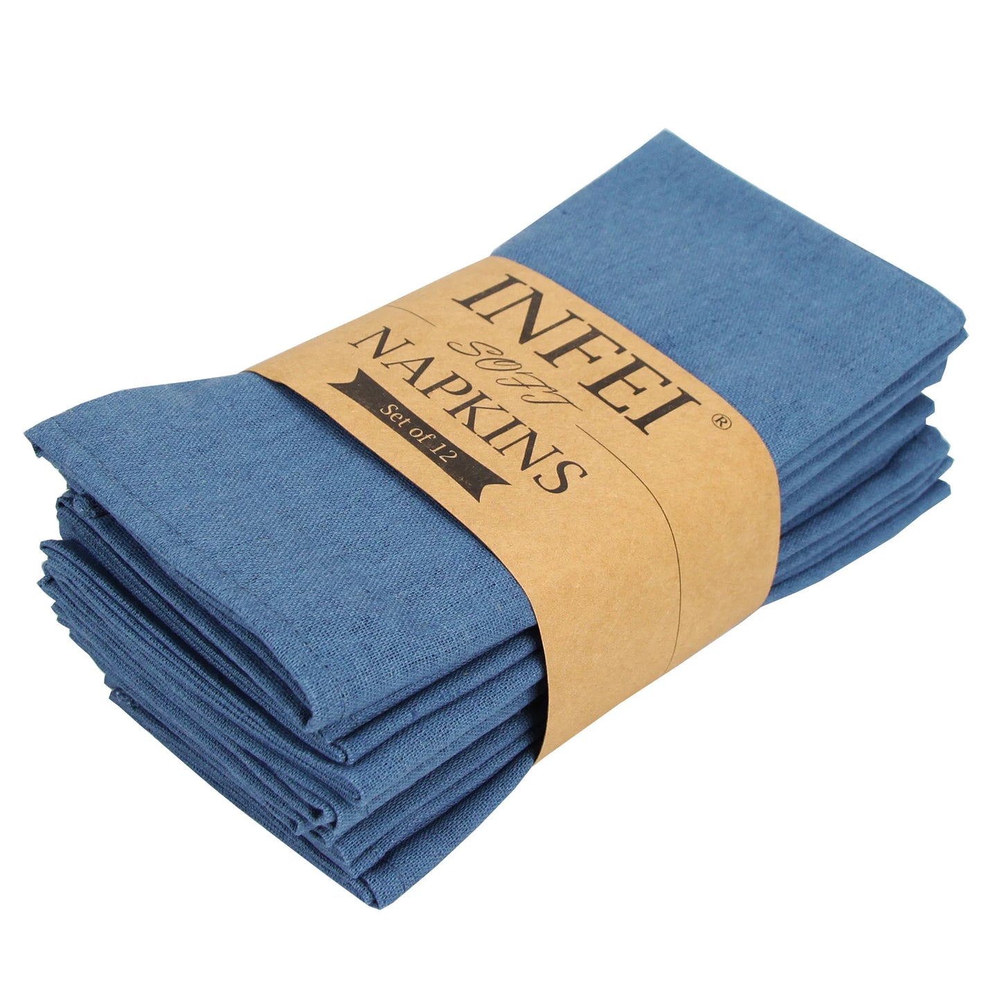 Set of 12 - Cotton Linen Table Napkins - Lifestyle Bravo