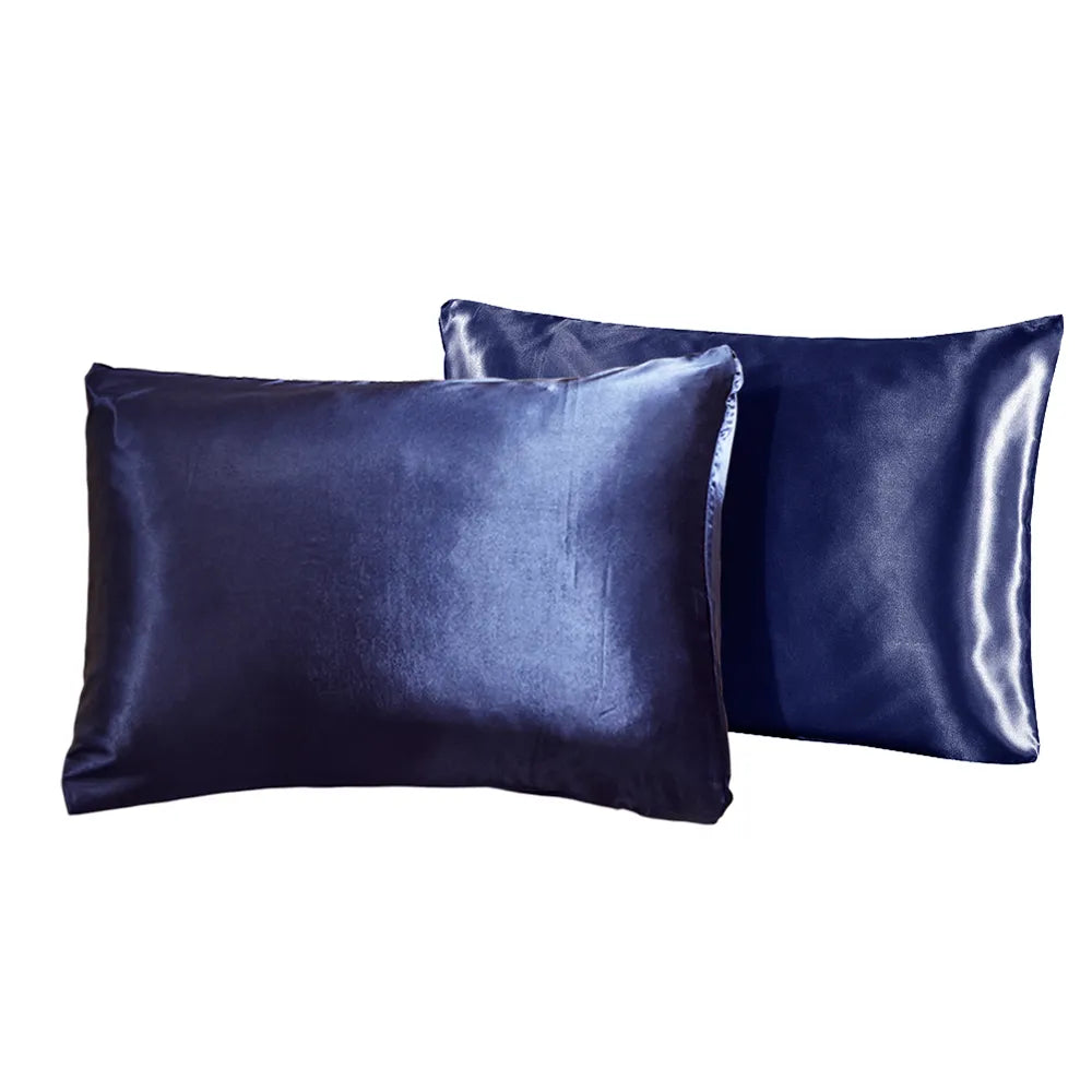 Set of 2 Silk Satin Queen Pillowcases