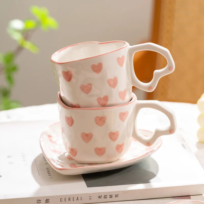 Love Handle Ceramic Hearts Cup