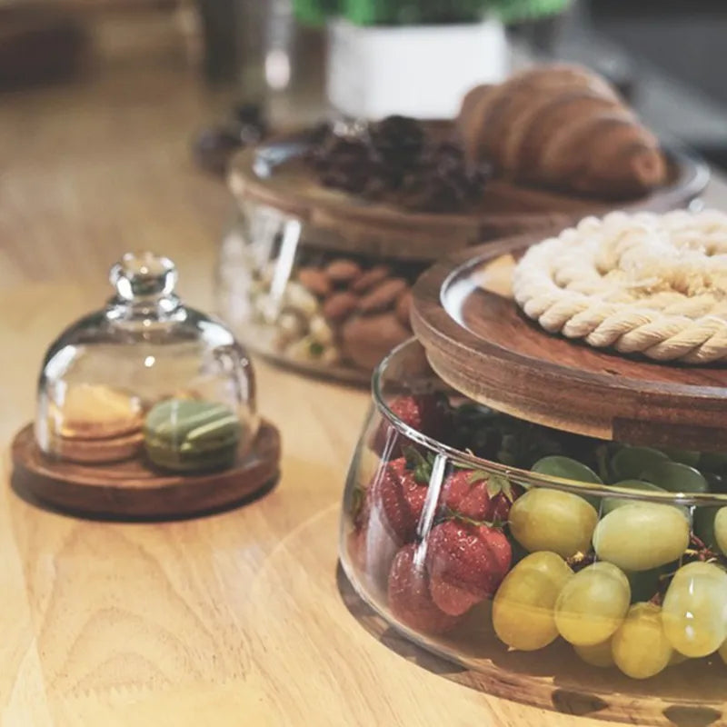 Glass Container with Wooden Lid - Lifestyle Bravo