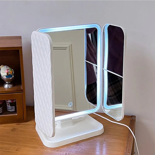Trifold Makeup Mirror with LED Lights - Lifestyle Bravo