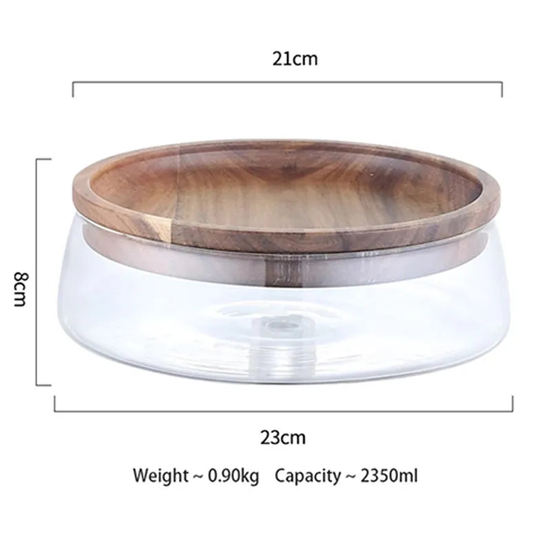 Glass Container with Wooden Lid - Lifestyle Bravo