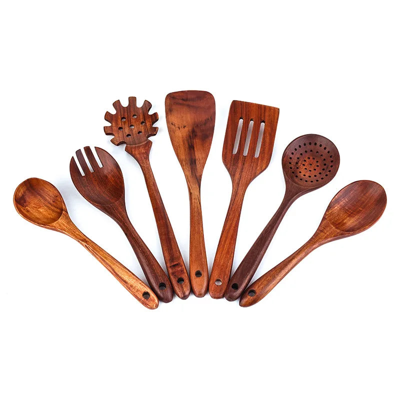 7 Piece Wooden Cooking Tools - Lifestyle Bravo