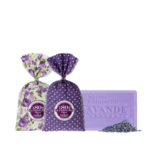2 Lavender Sachet Bags & Premium Lavender Soap