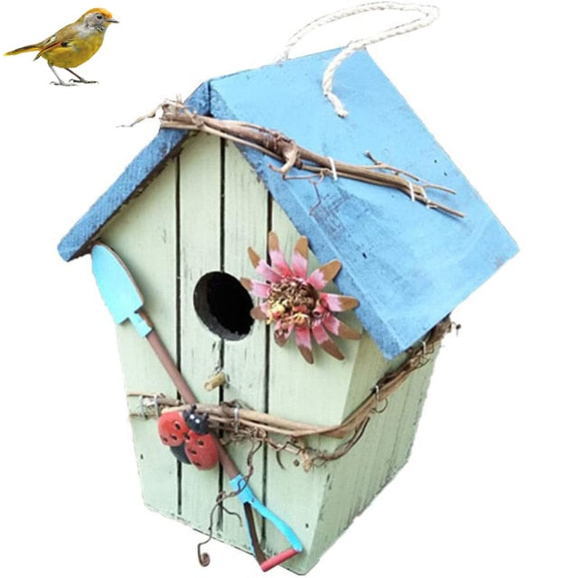 Hand-Painted Wooden Birdhouse - Lifestyle Bravo