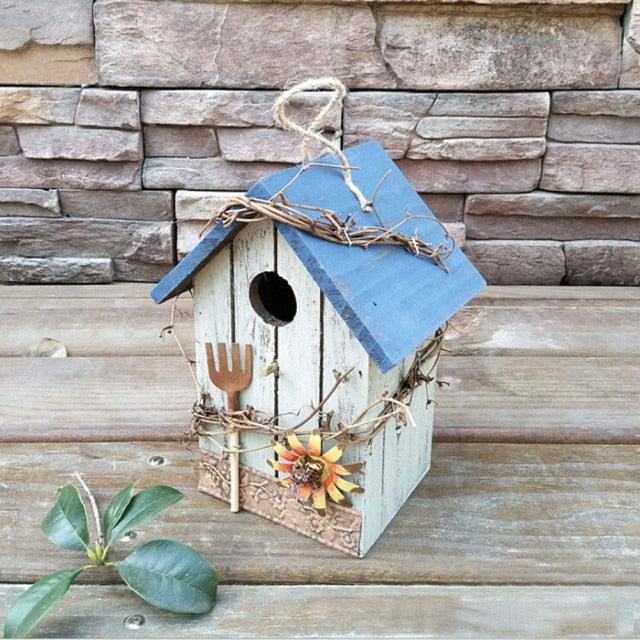 Hand-Painted Wooden Birdhouse - Lifestyle Bravo
